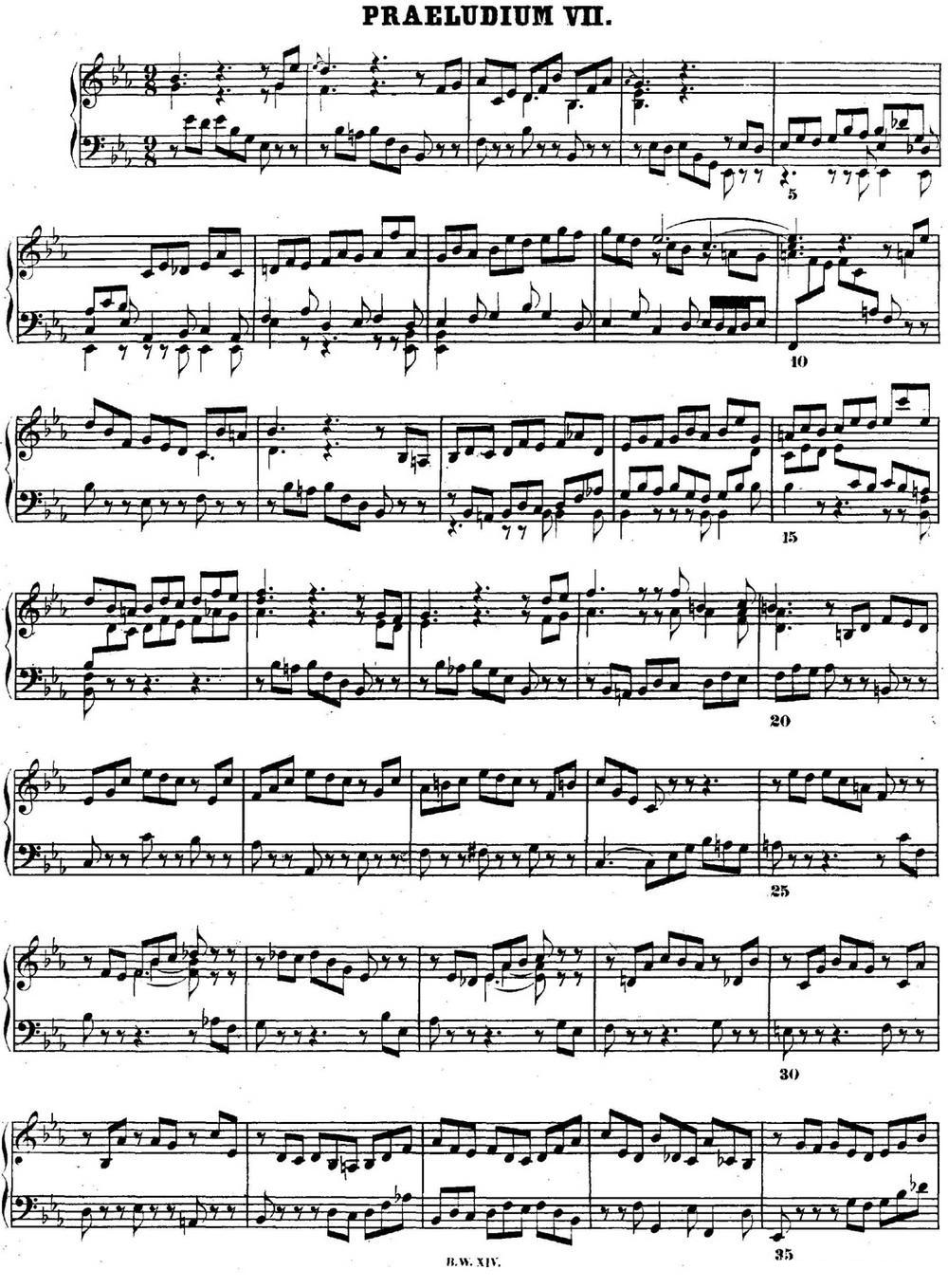 巴赫《平均律钢琴曲集·第二卷》之前奏曲（NO.7）钢琴曲谱（图1）