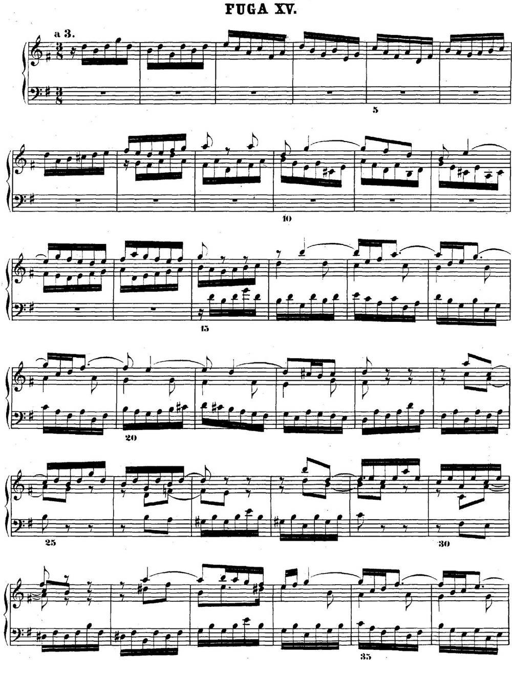 巴赫《平均律钢琴曲集·第二卷》之赋格曲（NO.15）钢琴曲谱（图1）