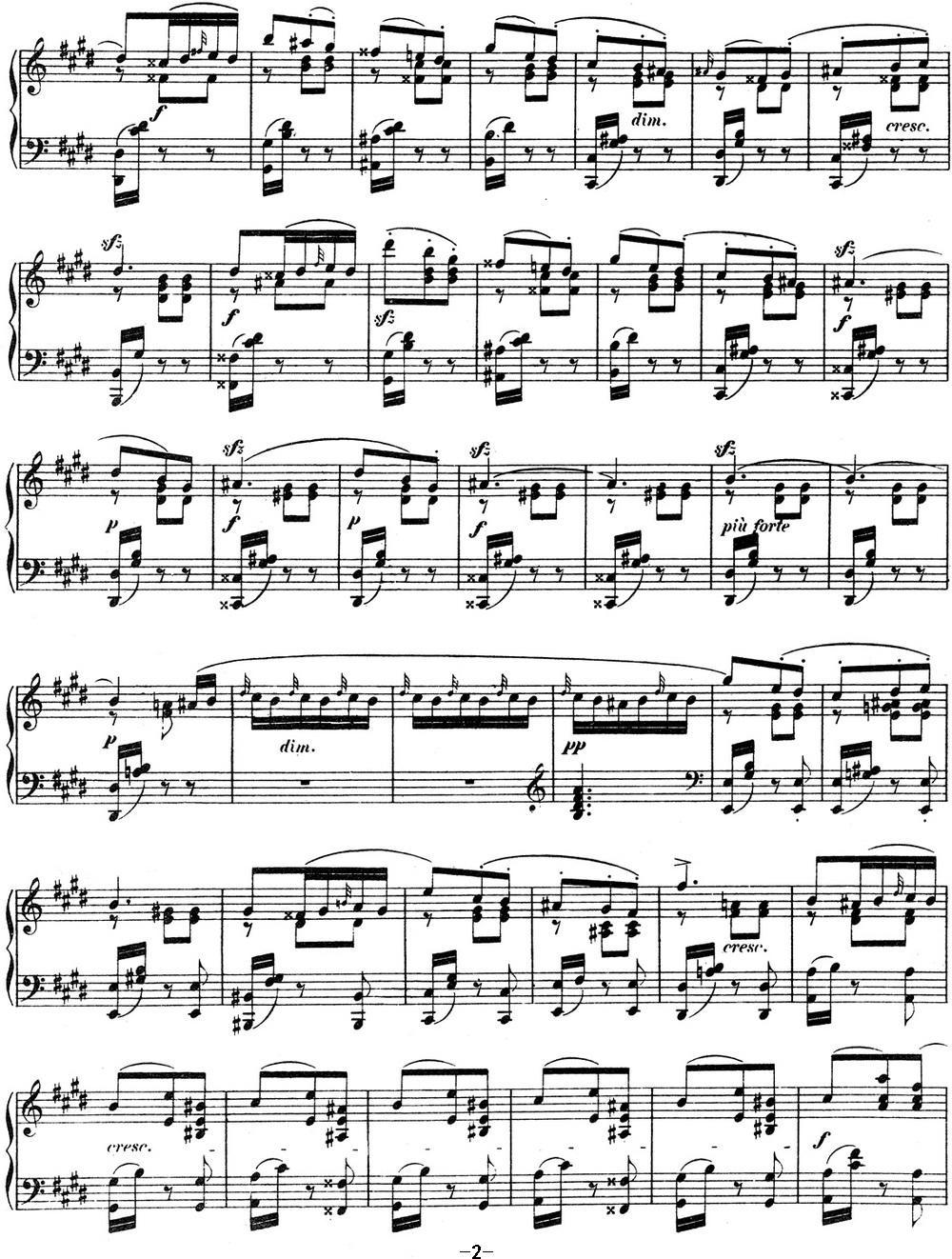 门德尔松无词歌Op.67（NO.6）钢琴曲谱（图2）