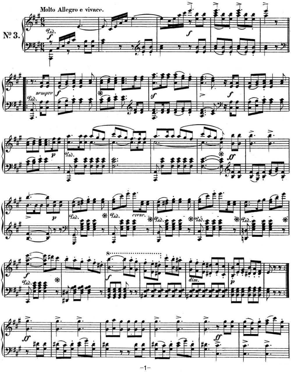 门德尔松无词歌Op.19（NO.3）钢琴曲谱（图1）