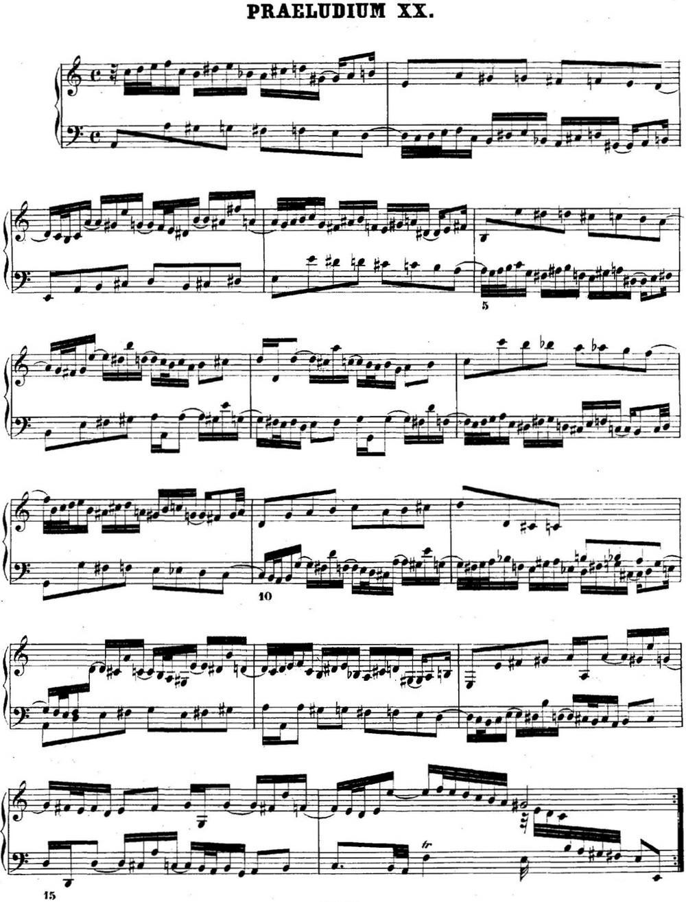 巴赫《平均律钢琴曲集·第二卷》之前奏曲（NO.20）钢琴曲谱（图1）