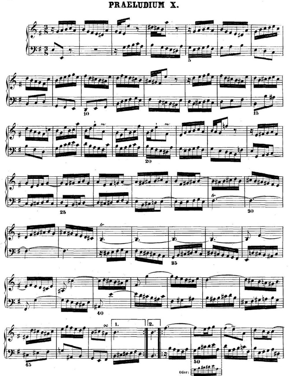 巴赫《平均律钢琴曲集·第二卷》之前奏曲（NO.10）钢琴曲谱（图1）