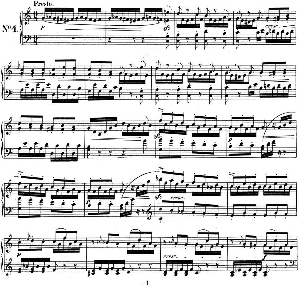 门德尔松无词歌Op.67（NO.4）钢琴曲谱（图1）