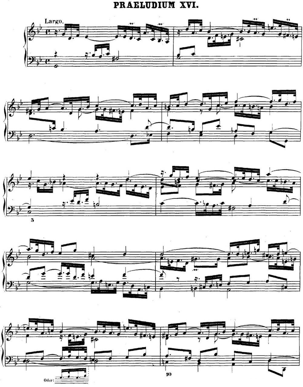 巴赫《平均律钢琴曲集·第二卷》之前奏曲（NO.16）钢琴曲谱（图1）
