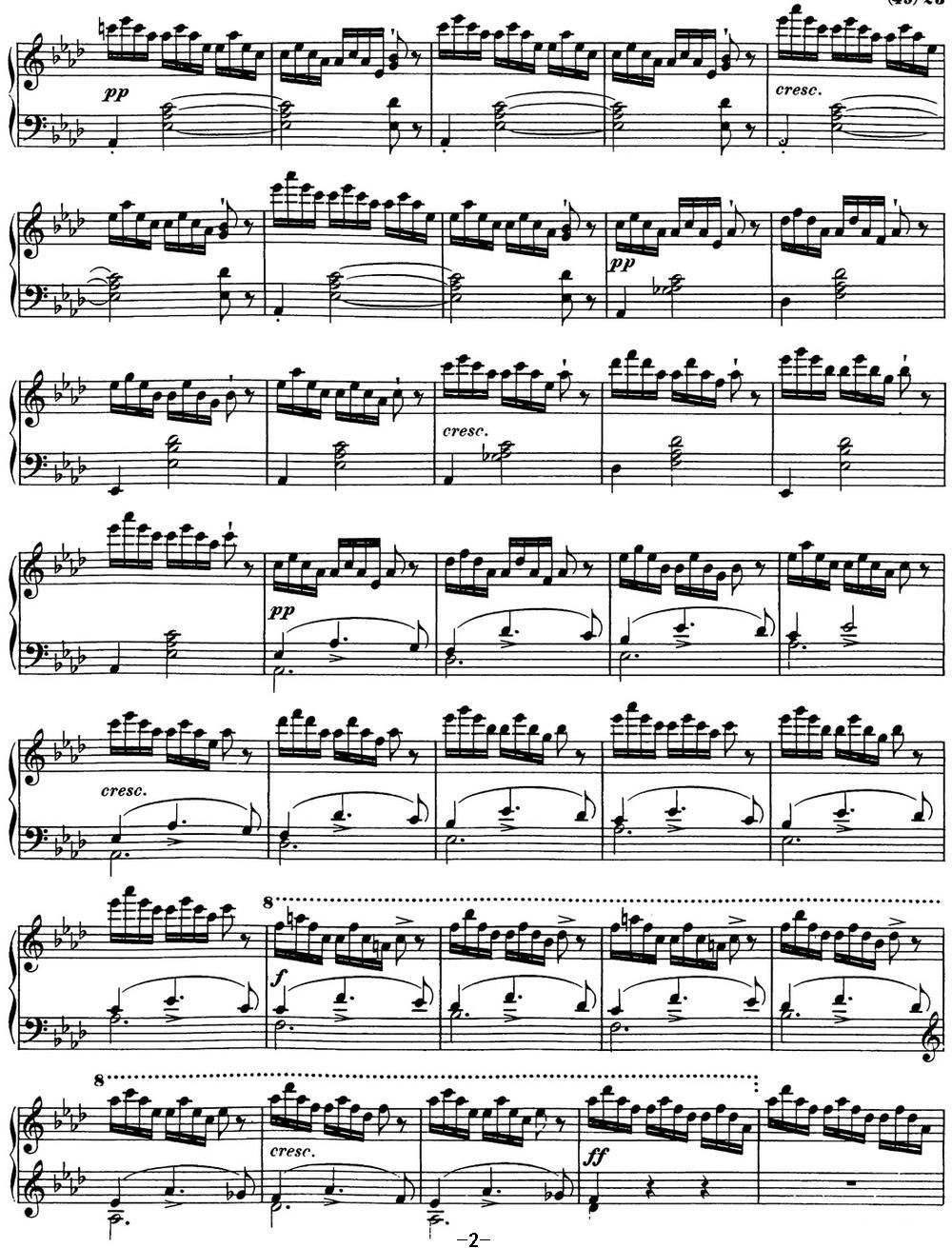 舒伯特降E大调即兴曲D.899，Op.90（NO.4）钢琴曲谱（图2）