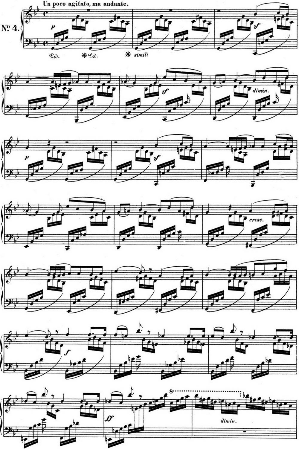 门德尔松无词歌Op.102（NO.4）钢琴曲谱（图1）