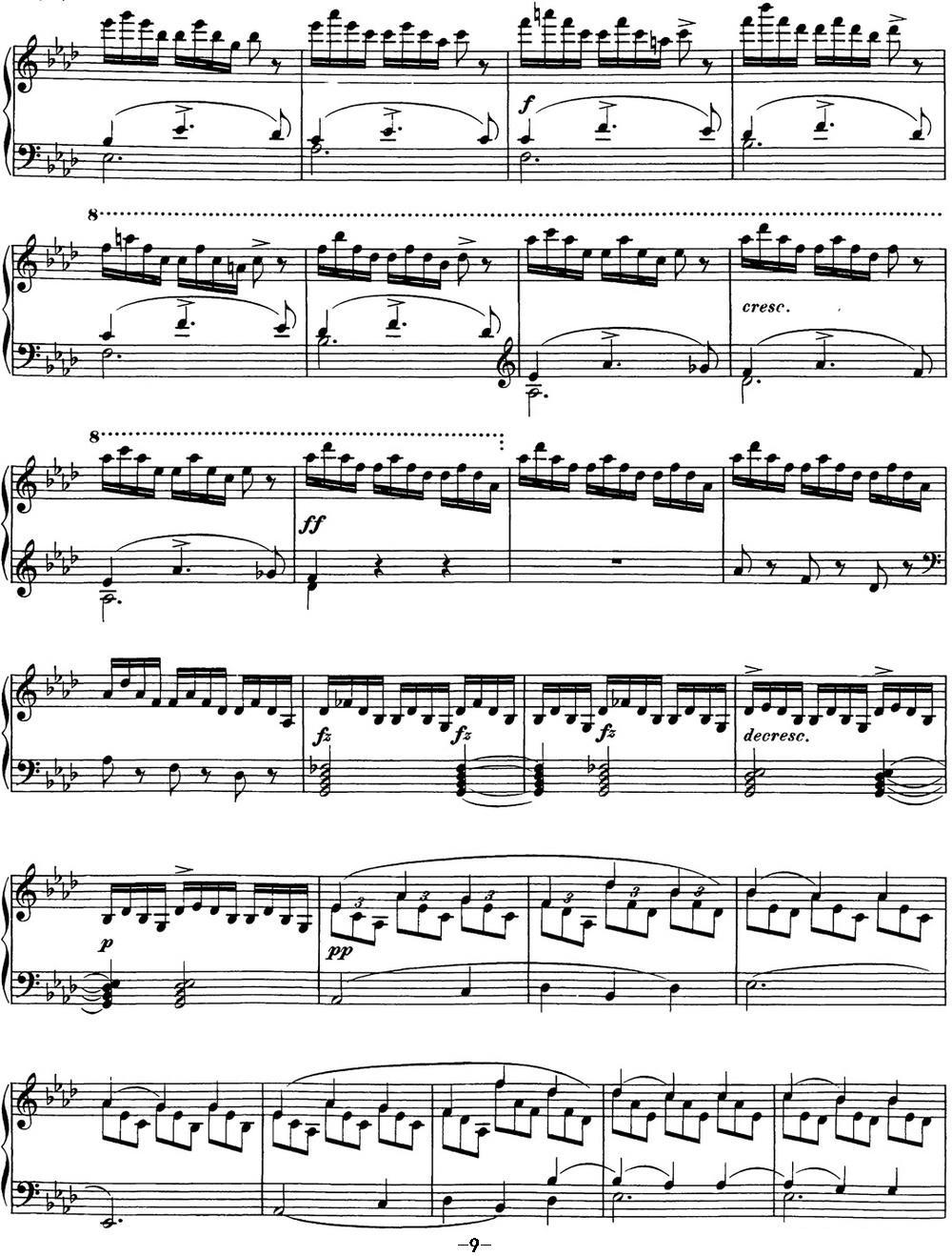 舒伯特降E大调即兴曲D.899，Op.90（NO.4）钢琴曲谱（图9）