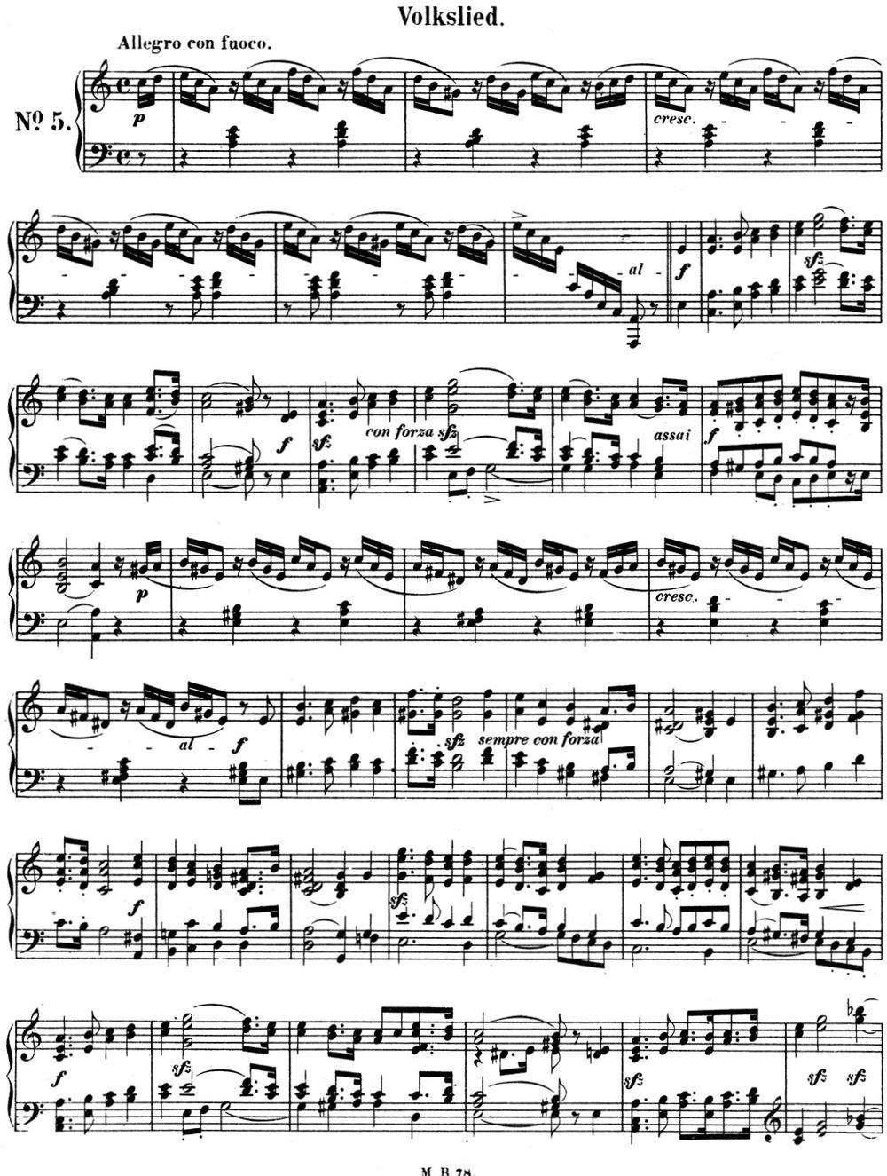 门德尔松无词歌Op.53（NO.5）钢琴曲谱（图1）