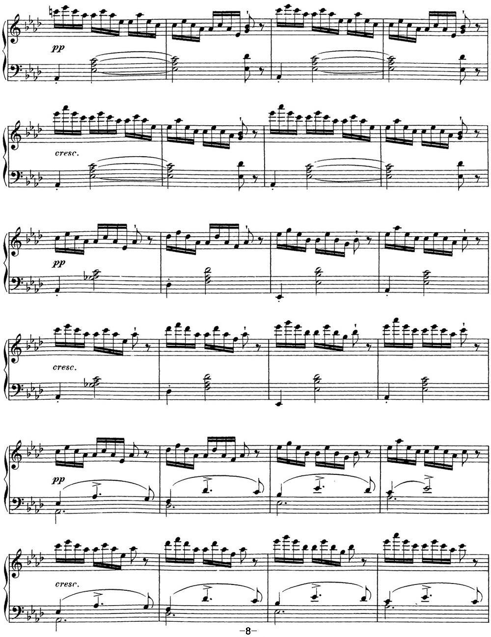 舒伯特降E大调即兴曲D.899，Op.90（NO.4）钢琴曲谱（图8）
