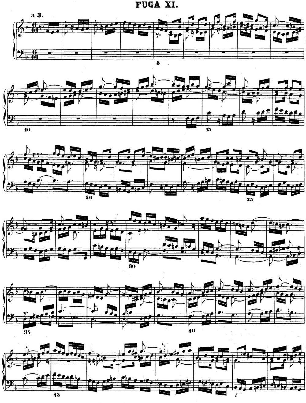 巴赫《平均律钢琴曲集·第二卷》之赋格曲（NO.11）钢琴曲谱（图1）