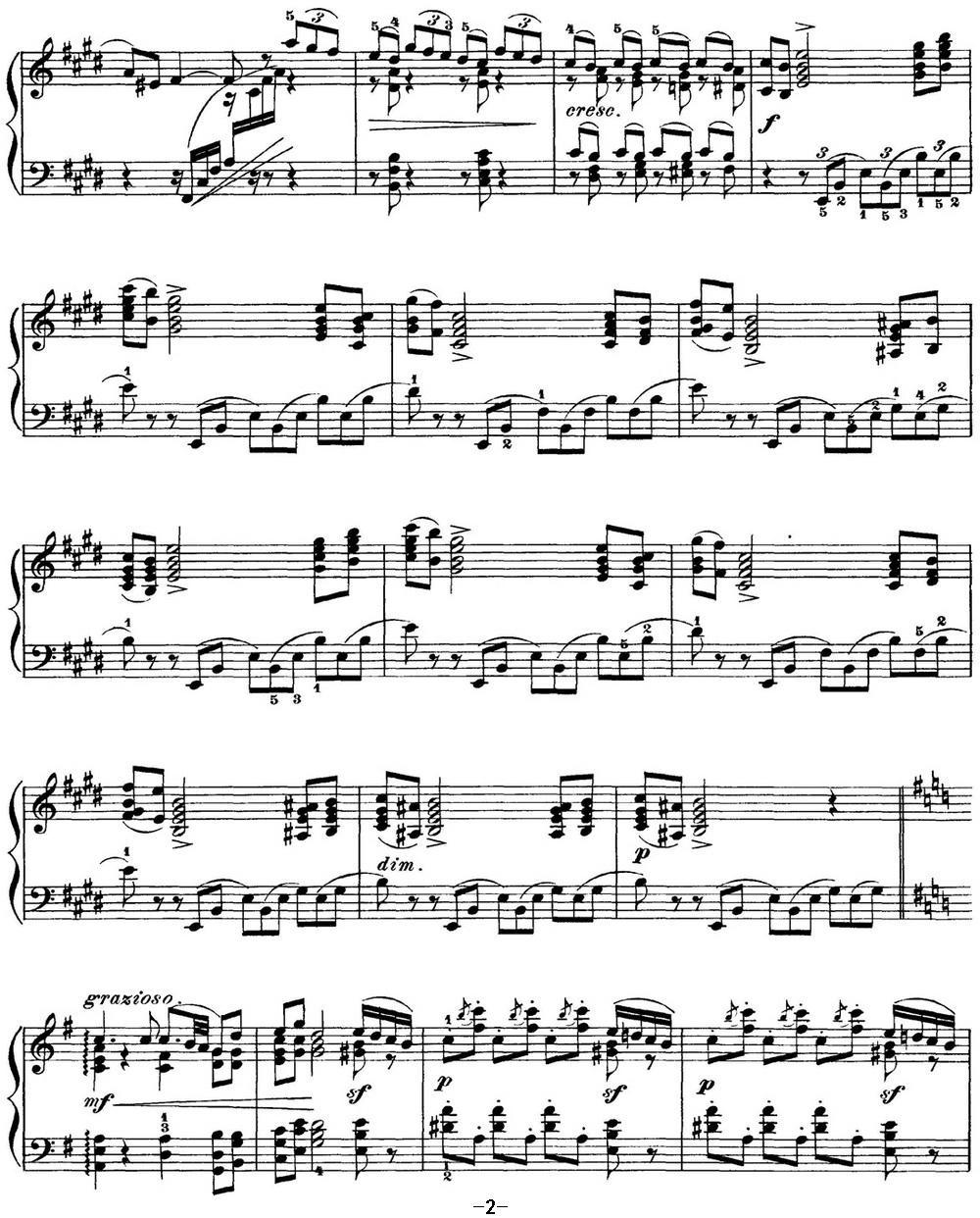 柴可夫斯基 四季 11月 在马车上 E大调 Troika E major钢琴曲谱（图2）