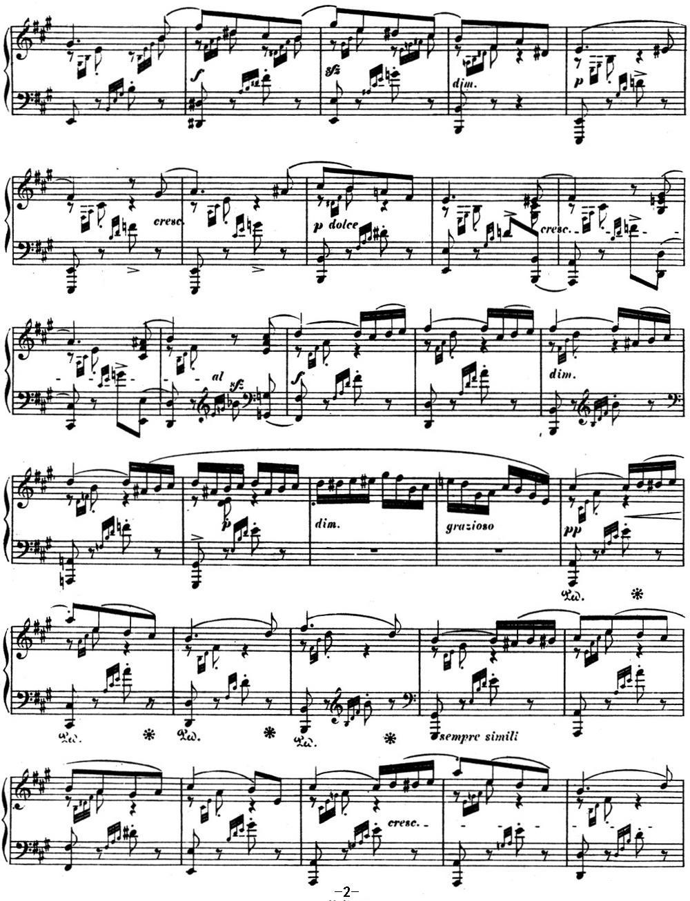 门德尔松无词歌Op.62（NO.6）钢琴曲谱（图2）