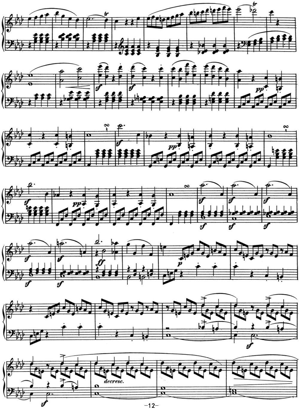贝多芬钢琴奏鸣曲01 f小调 Op.2 No.1 F minor钢琴曲谱（图12）