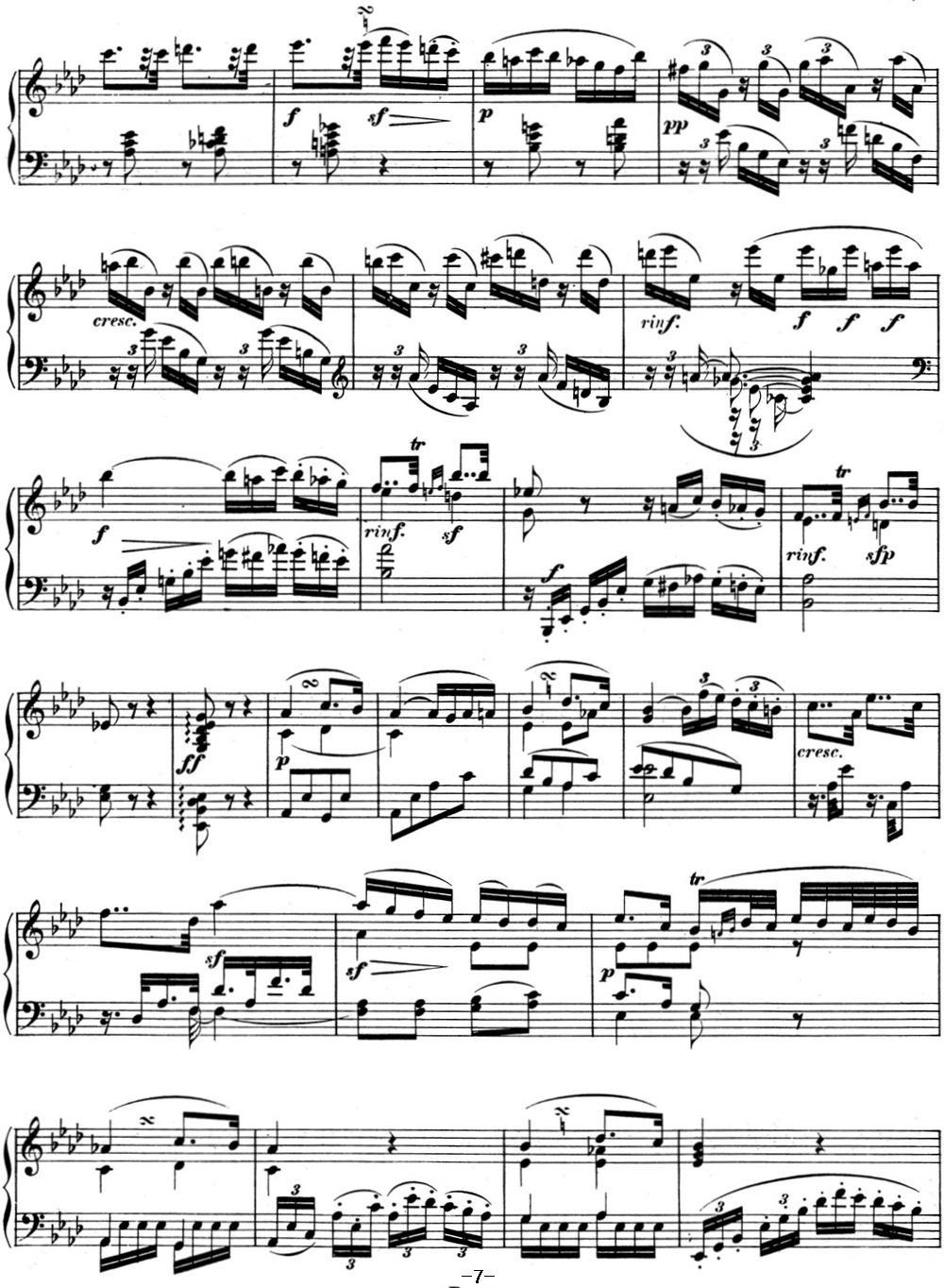 贝多芬钢琴奏鸣曲05 c小调 Op.10 No.1 C minor钢琴曲谱（图7）