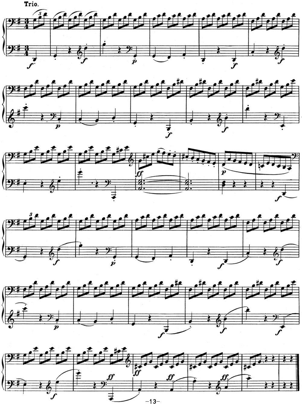 贝多芬钢琴奏鸣曲07 D大调 Op.10 No.3 D major钢琴曲谱（图13）