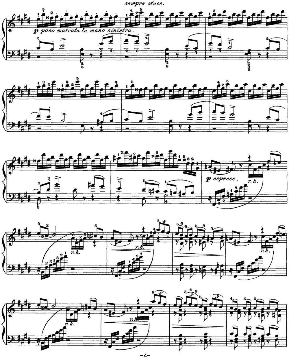 柴可夫斯基 四季 11月 在马车上 E大调 Troika E major钢琴曲谱（图4）