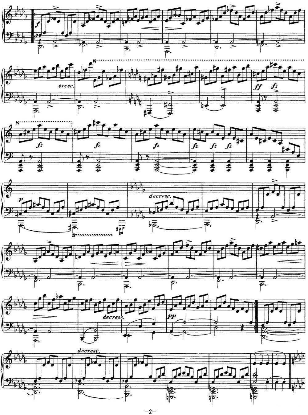 舒伯特降A大调即兴曲D.935，Op.142（NO.2）钢琴曲谱（图2）