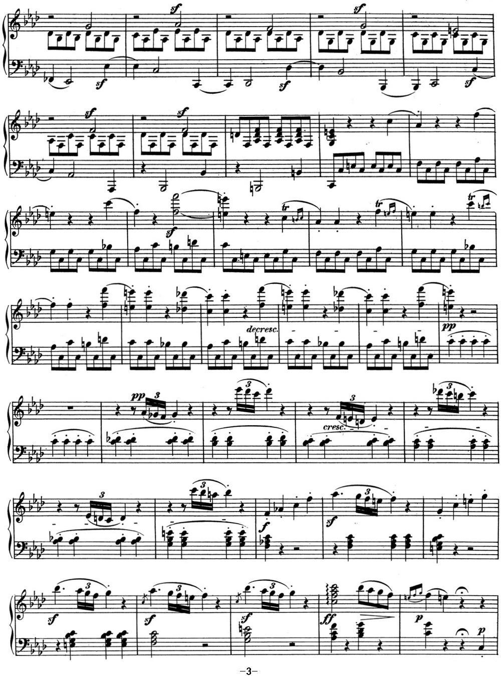贝多芬钢琴奏鸣曲01 f小调 Op.2 No.1 F minor钢琴曲谱（图3）