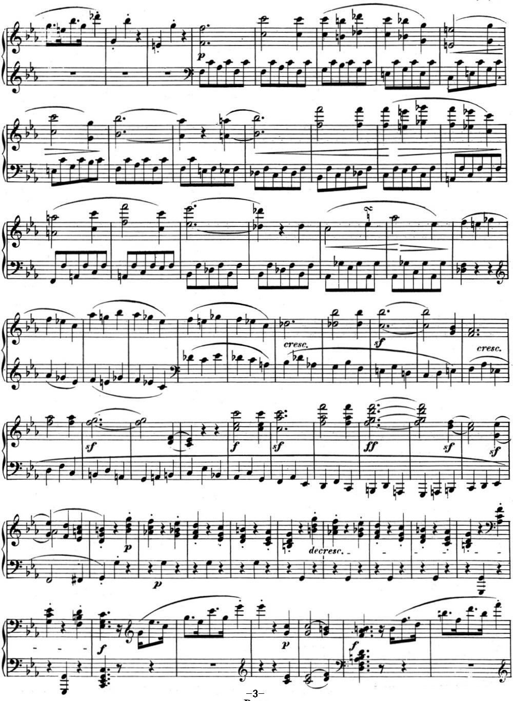 贝多芬钢琴奏鸣曲05 c小调 Op.10 No.1 C minor钢琴曲谱（图3）