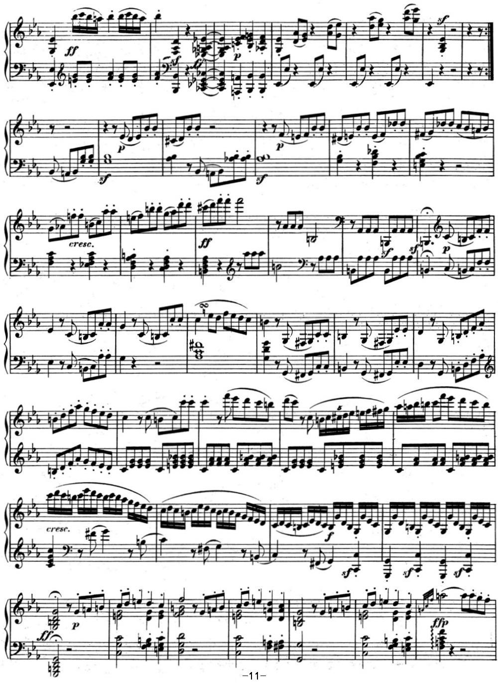 贝多芬钢琴奏鸣曲05 c小调 Op.10 No.1 C minor钢琴曲谱（图11）