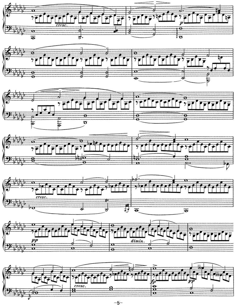 舒伯特降G大调即兴曲D.899，Op.90（NO.3）钢琴曲谱（图5）