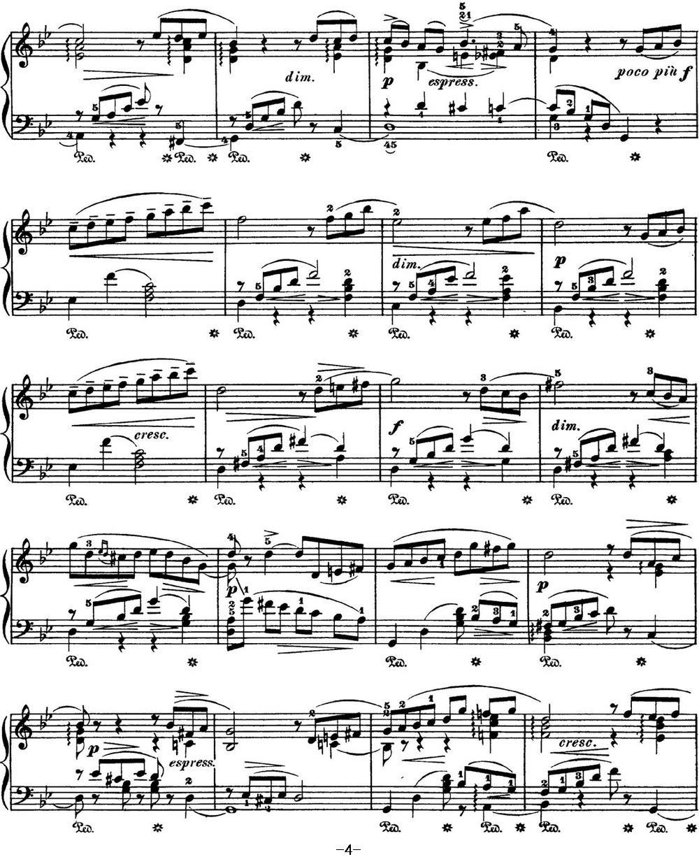 柴可夫斯基 四季 6月 船歌 g小调 Barcarolle G minor钢琴曲谱（图4）