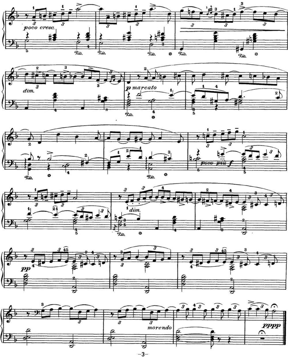 柴可夫斯基 四季 10月 秋之歌 d小调 Autumn Song D minor钢琴曲谱（图3）
