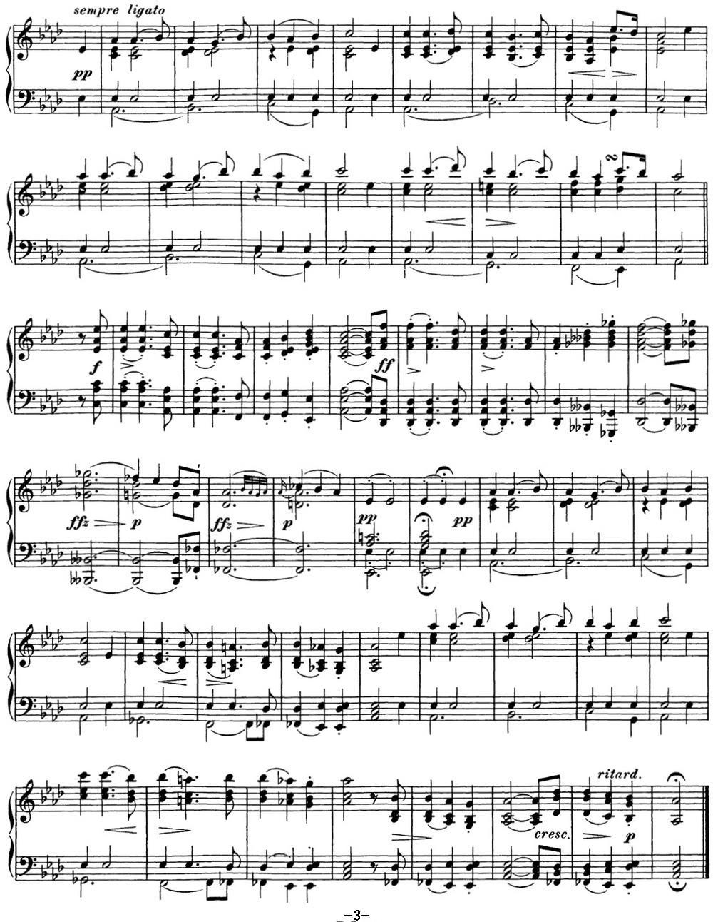 舒伯特降A大调即兴曲D.935，Op.142（NO.2）钢琴曲谱（图3）