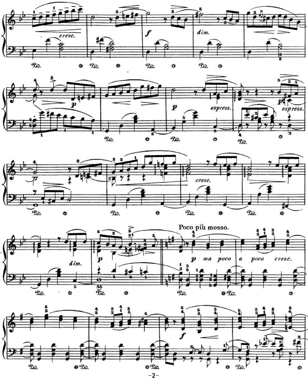 柴可夫斯基 四季 6月 船歌 g小调 Barcarolle G minor钢琴曲谱（图2）