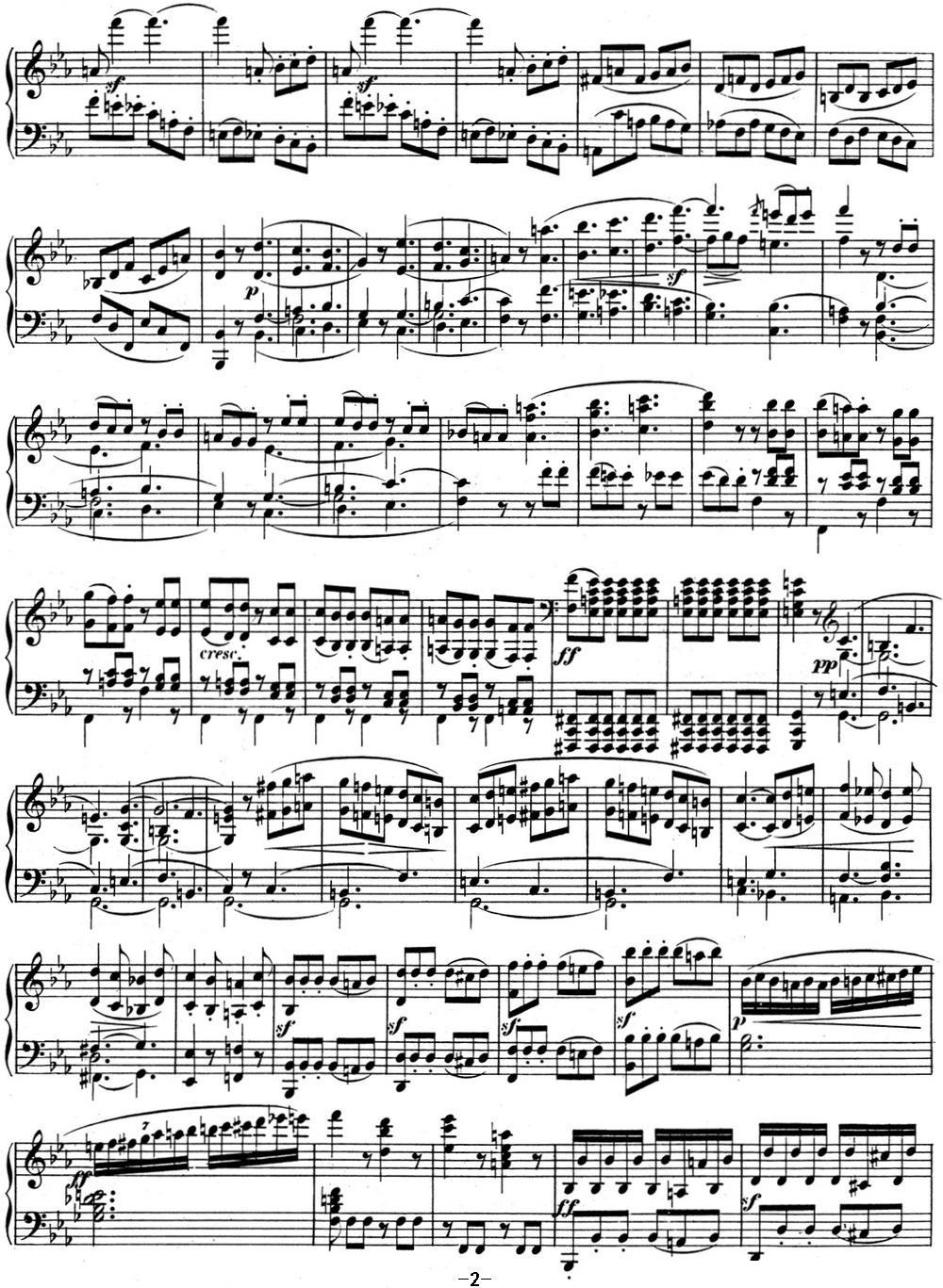 贝多芬钢琴奏鸣曲04 大调奏鸣曲 降E大调 Op.7 E-flat major钢琴曲谱（图2）