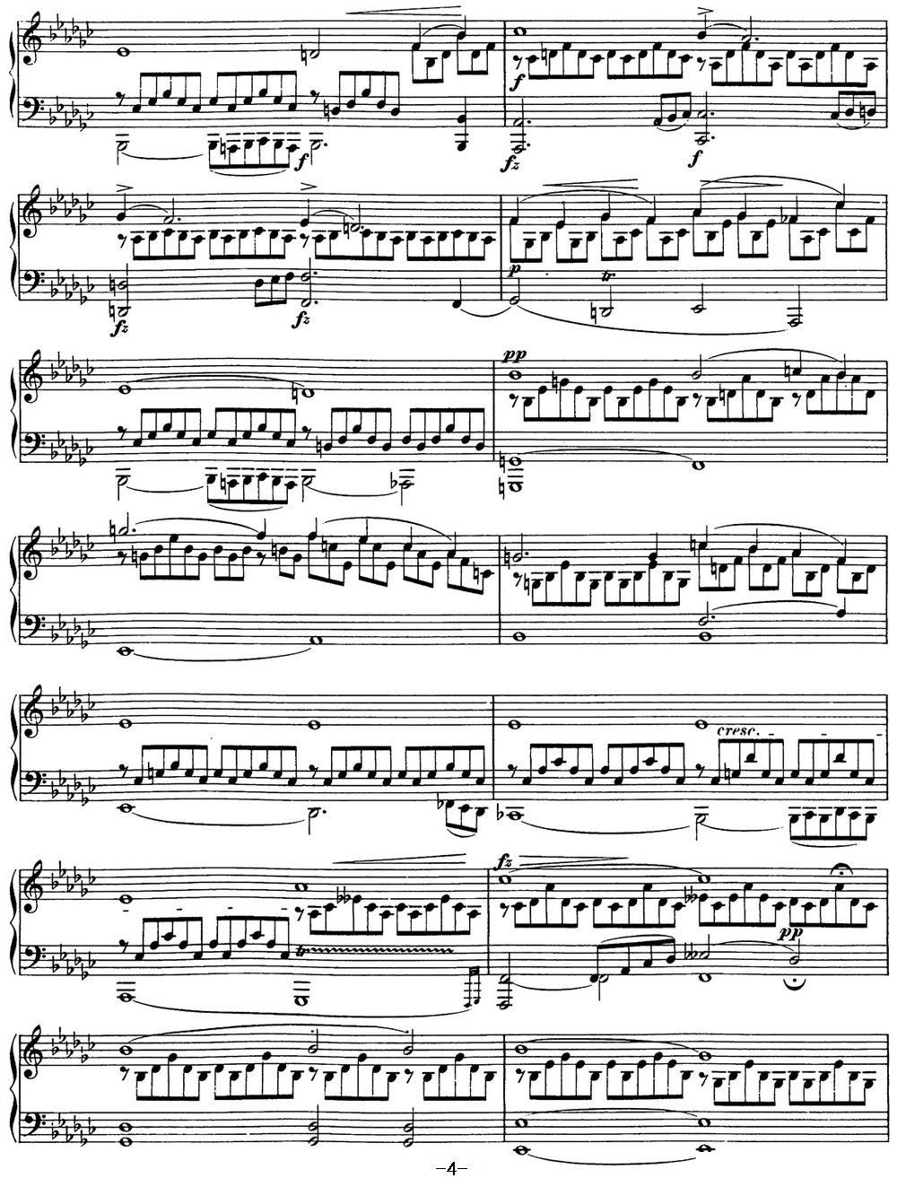 舒伯特降G大调即兴曲D.899，Op.90（NO.3）钢琴曲谱（图4）
