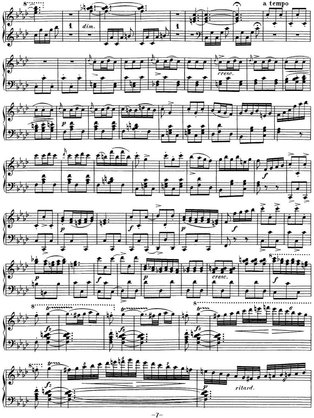 舒伯特降f小调即兴曲D.935，Op.142（NO.4）钢琴曲谱（图7）
