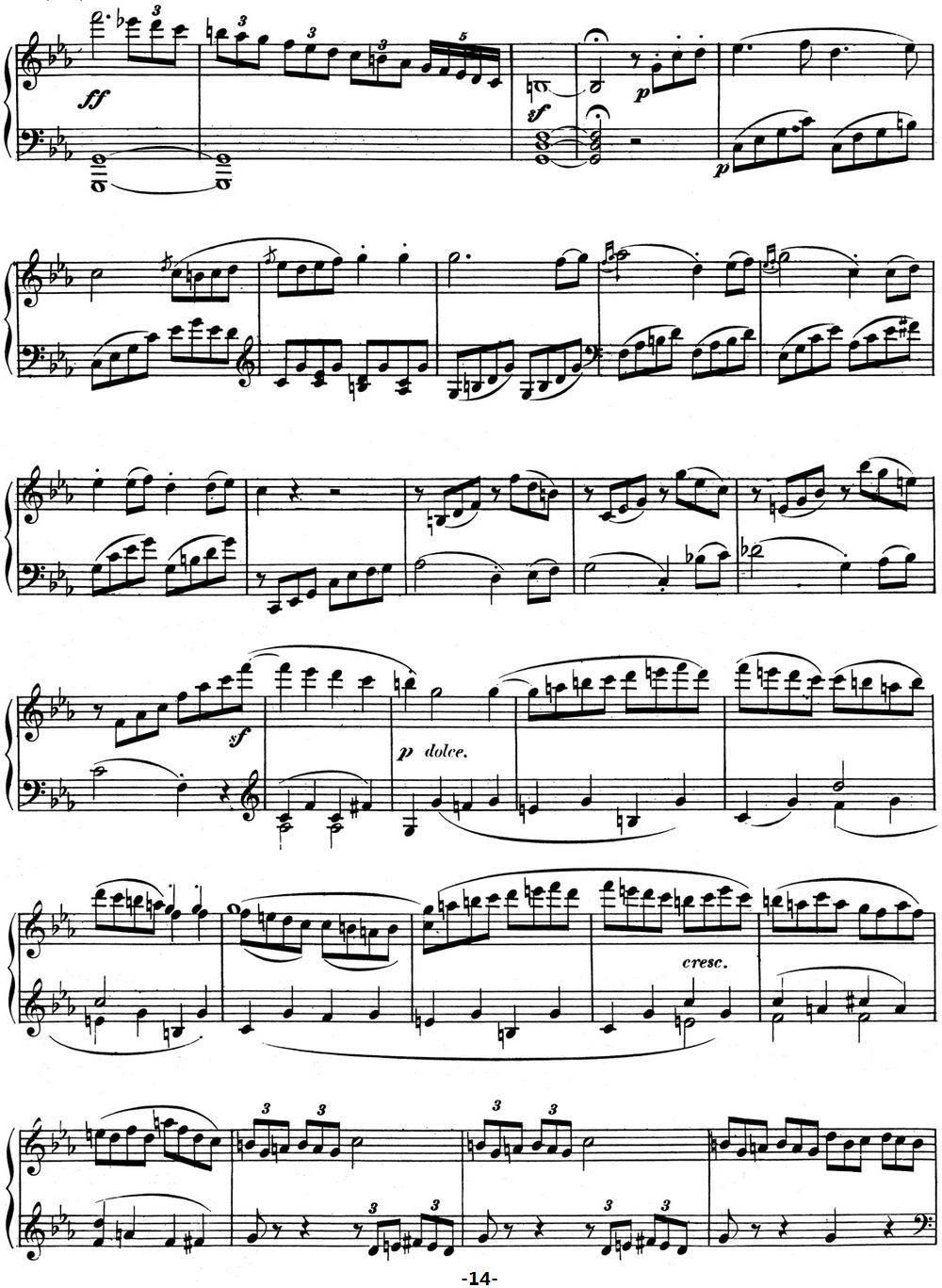 贝多芬钢琴奏鸣曲08 悲怆 C小调 Op.13 C minor钢琴曲谱（图14）