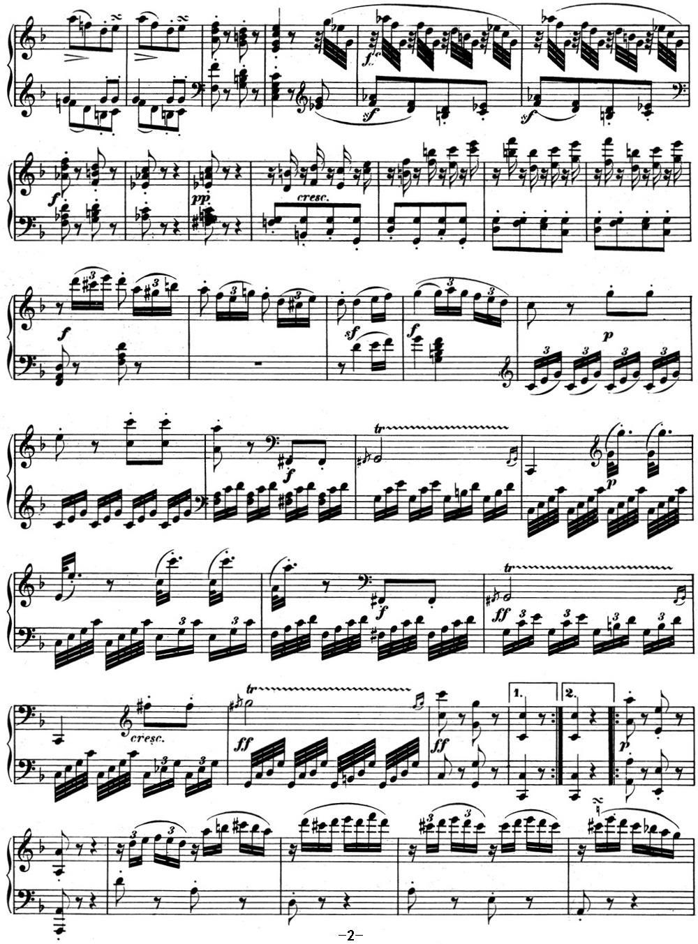贝多芬钢琴奏鸣曲06 F大调 Op.10 No.2 F major钢琴曲谱（图2）