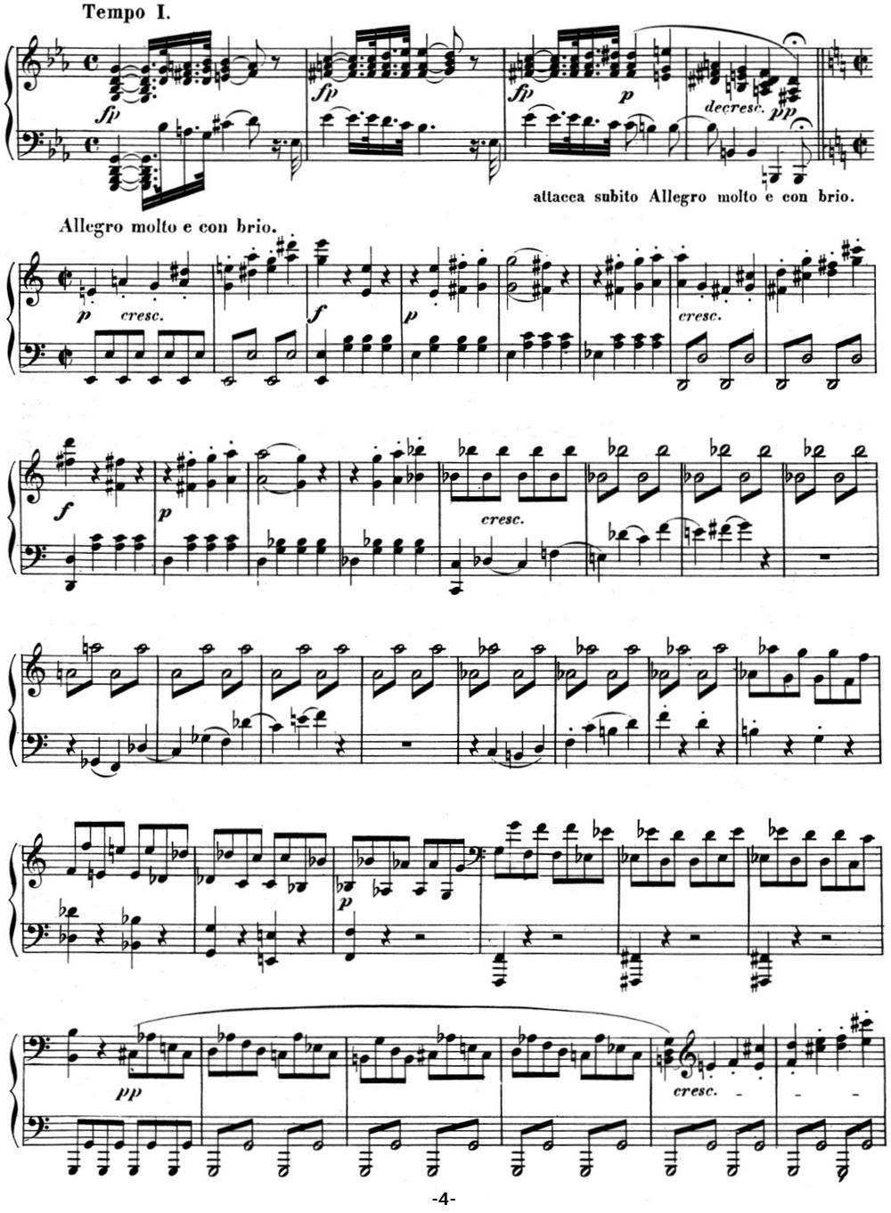 贝多芬钢琴奏鸣曲08 悲怆 C小调 Op.13 C minor钢琴曲谱（图4）