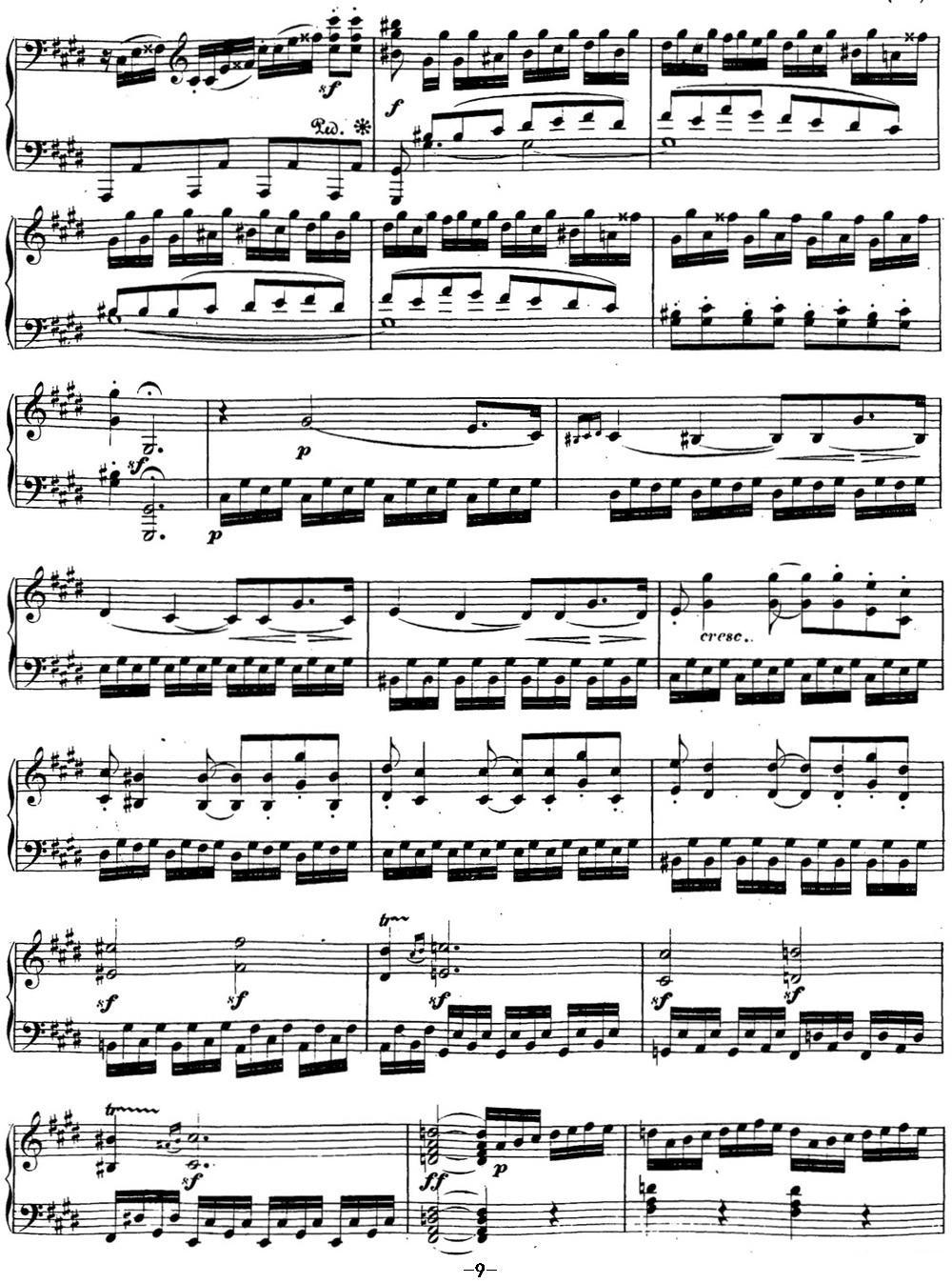 贝多芬钢琴奏鸣曲14 月光 升c小调 Op.27 No.2 C-sharp minor钢琴曲谱（图9）
