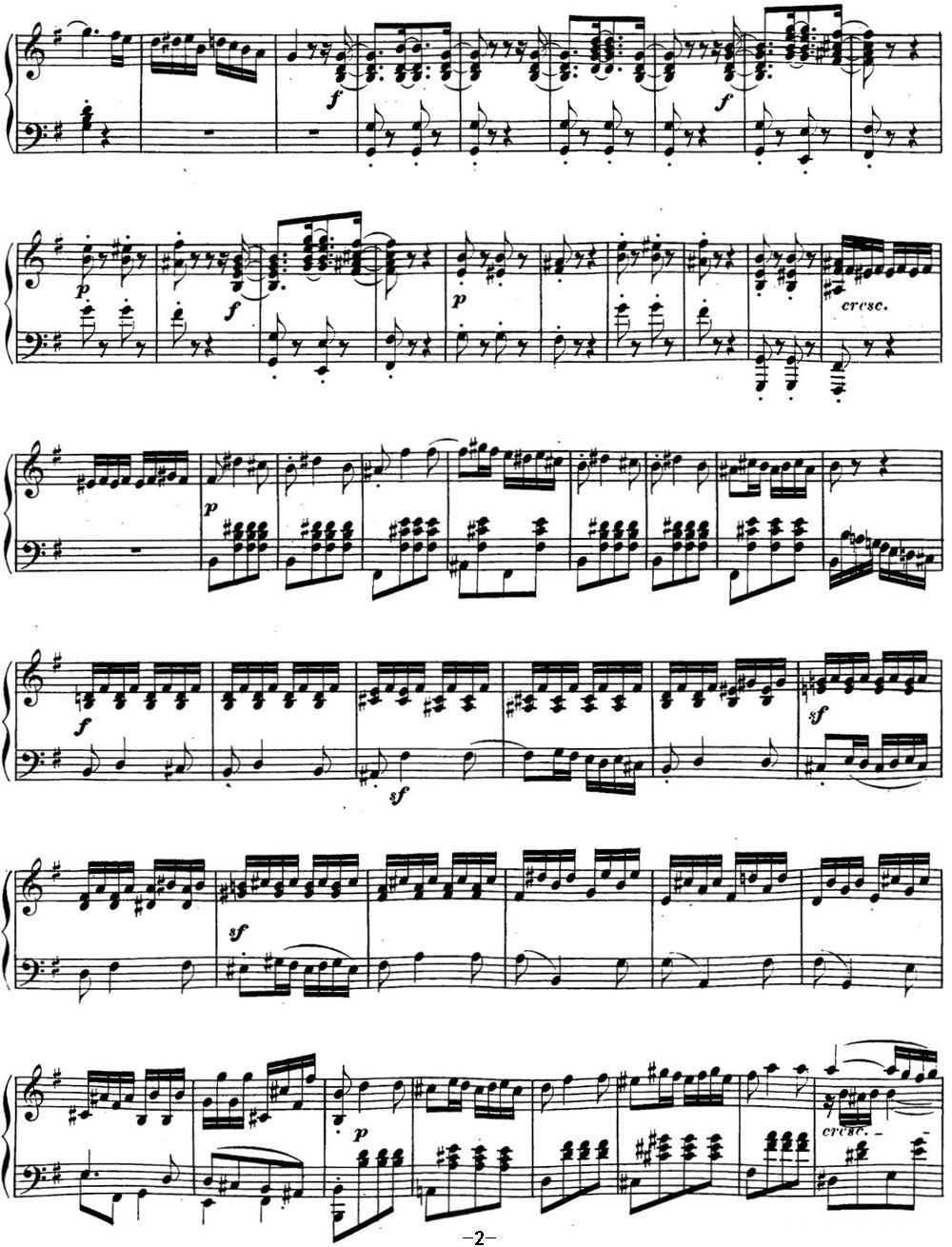 贝多芬钢琴奏鸣曲16 G大调 Op.31 No.1 G major钢琴曲谱（图2）