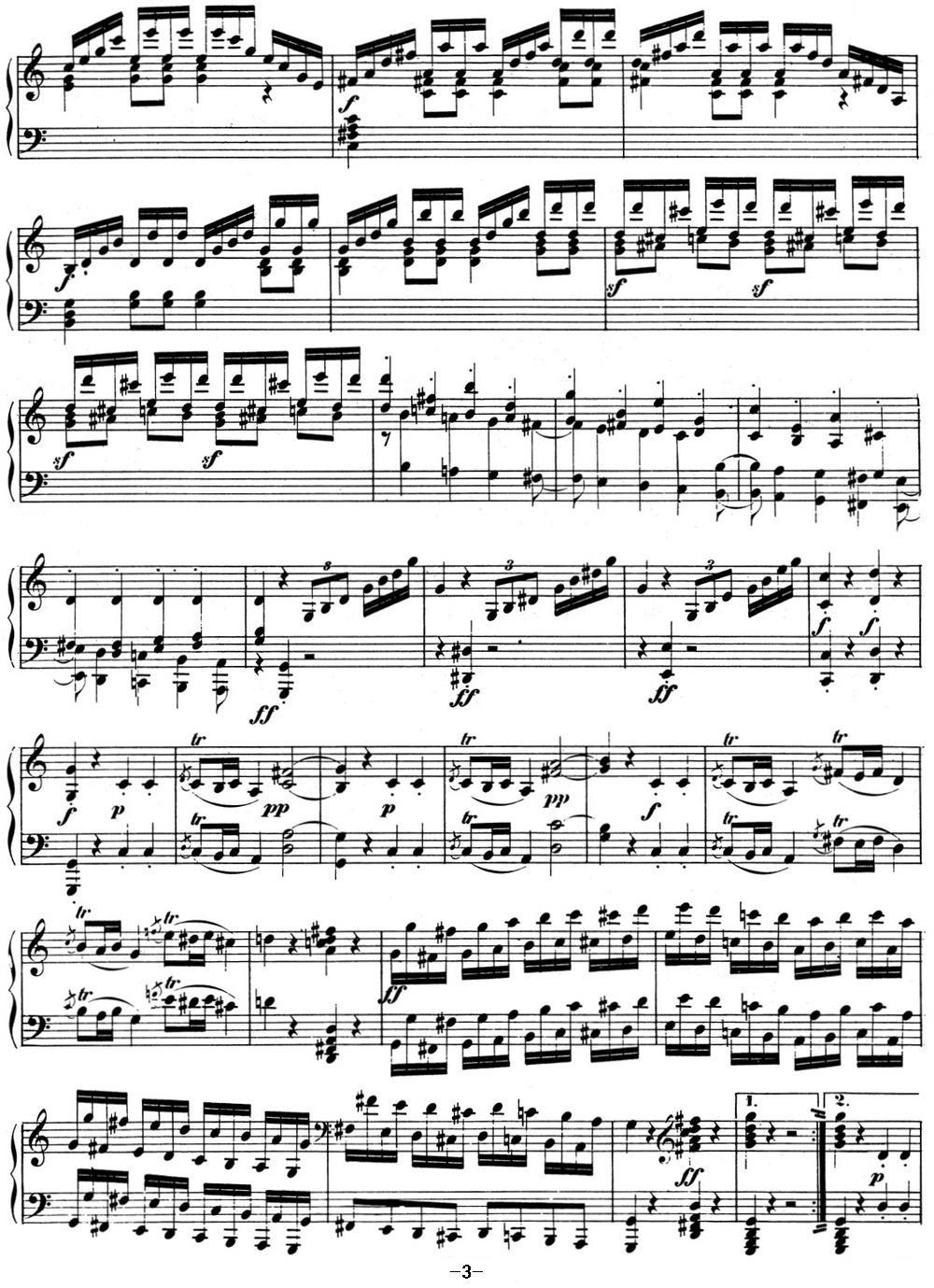 贝多芬钢琴奏鸣曲03 C大调 Op.2 No.3 C major钢琴曲谱（图3）