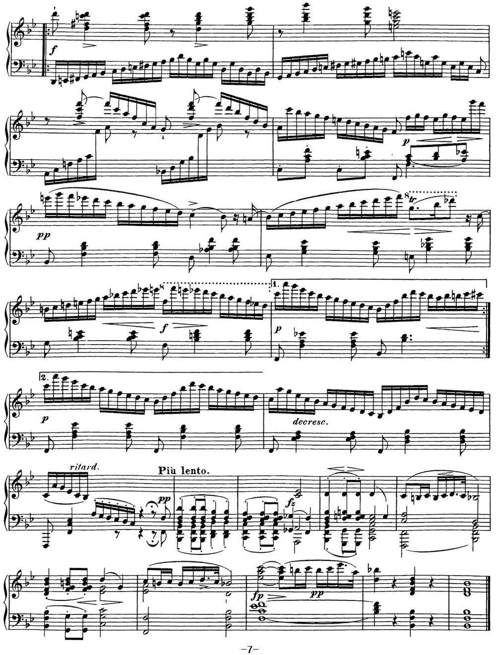 舒伯特降B大调即兴曲D.935，Op.142（NO.3）钢琴曲谱（图7）