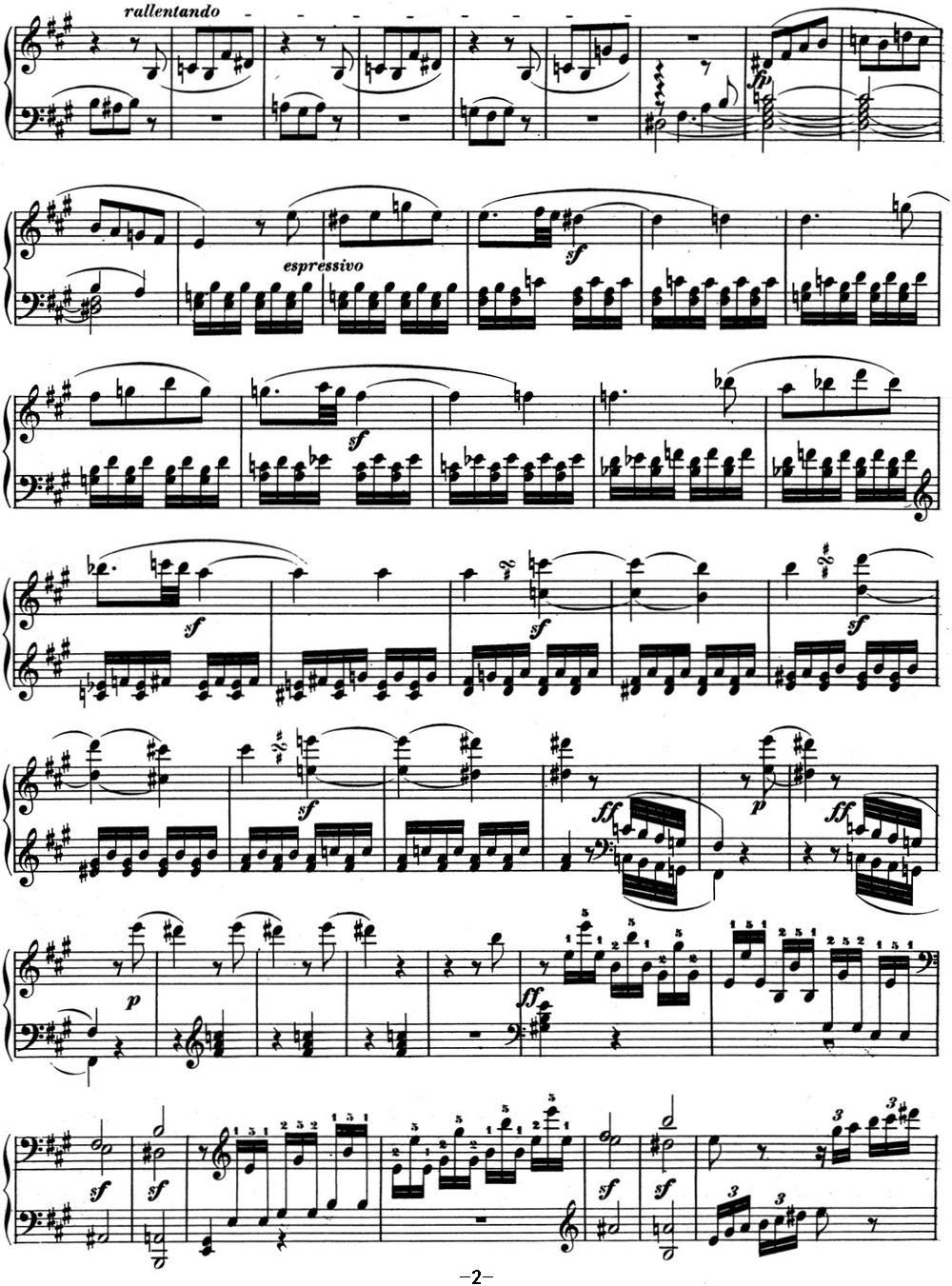 贝多芬钢琴奏鸣曲02 A大调 Op.2 No.2 A major钢琴曲谱（图2）