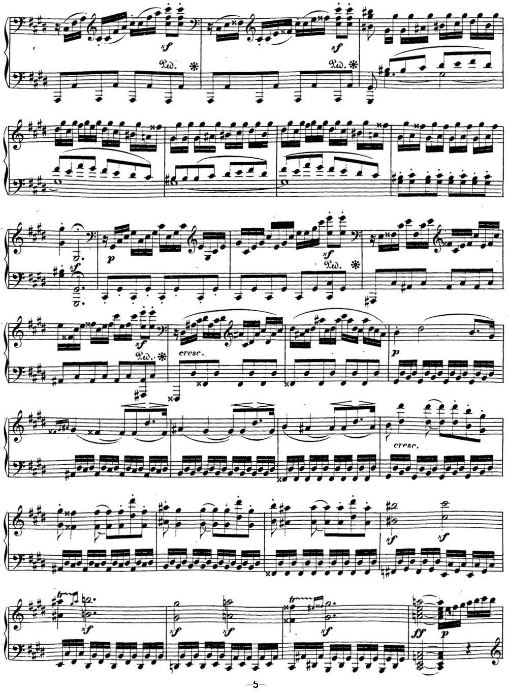 贝多芬钢琴奏鸣曲14 月光 升c小调 Op.27 No.2 C-sharp minor钢琴曲谱（图5）