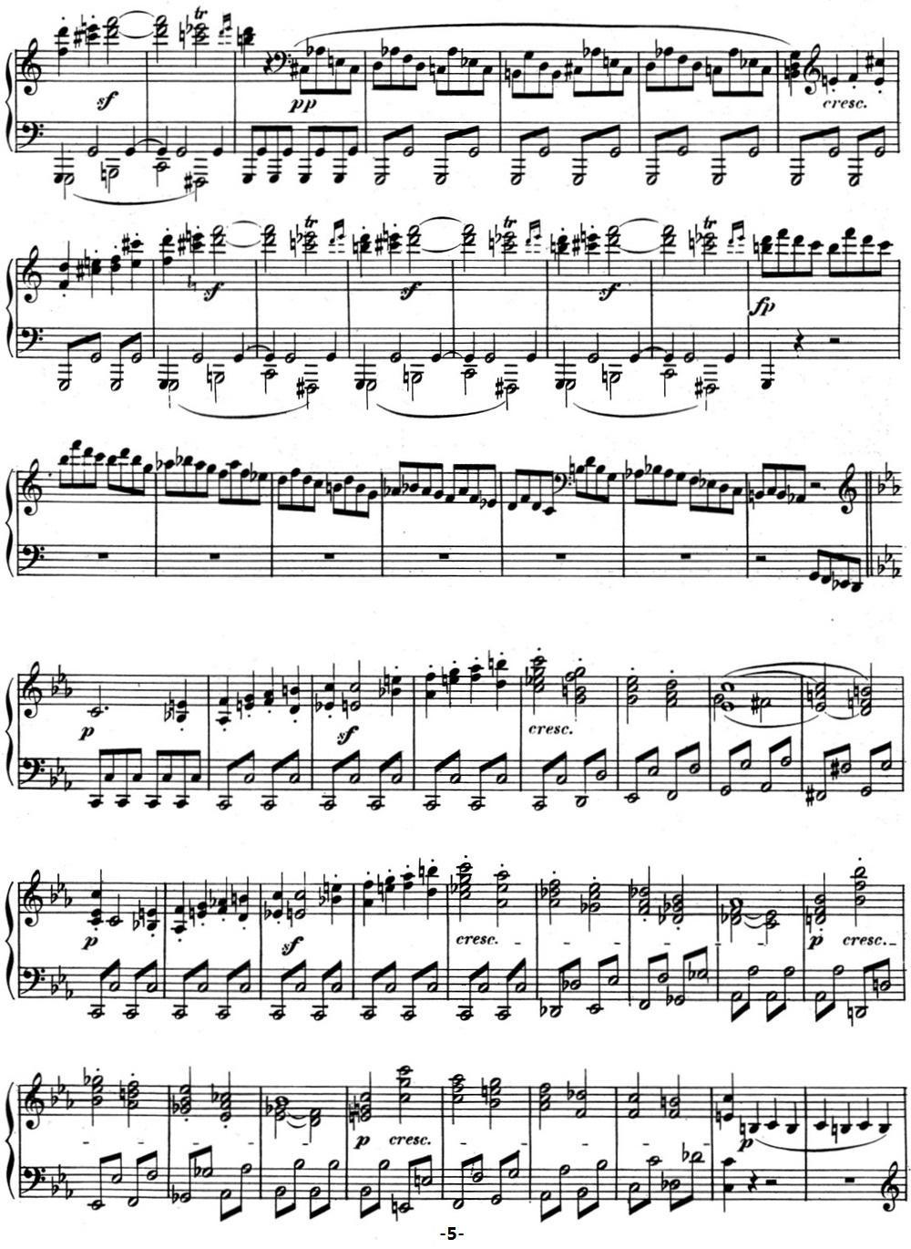 贝多芬钢琴奏鸣曲08 悲怆 C小调 Op.13 C minor钢琴曲谱（图5）