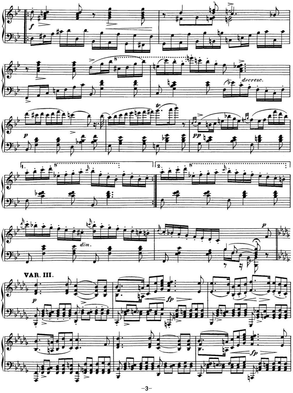 舒伯特降B大调即兴曲D.935，Op.142（NO.3）钢琴曲谱（图3）