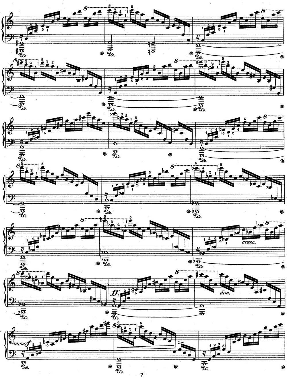 肖邦练习曲1 Op.10 No.1 C大调 C major钢琴曲谱（图2）