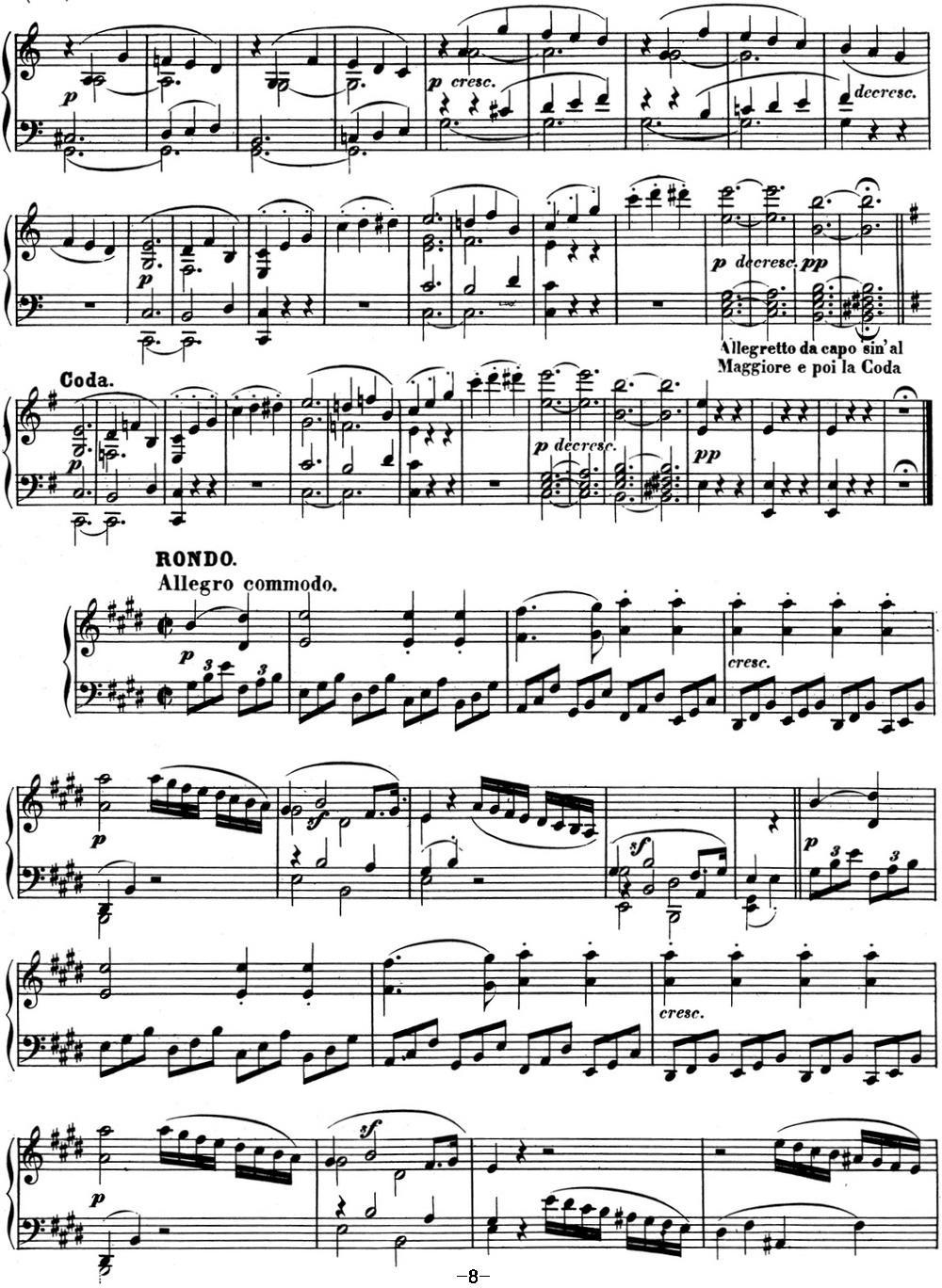贝多芬钢琴奏鸣曲09 E大调 Op.14 No.1 E major钢琴曲谱（图8）