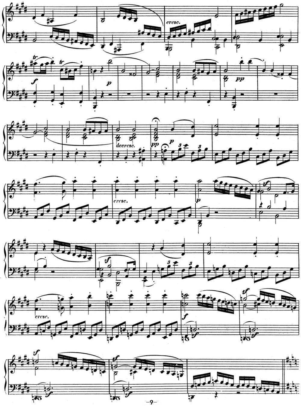 贝多芬钢琴奏鸣曲09 E大调 Op.14 No.1 E major钢琴曲谱（图9）