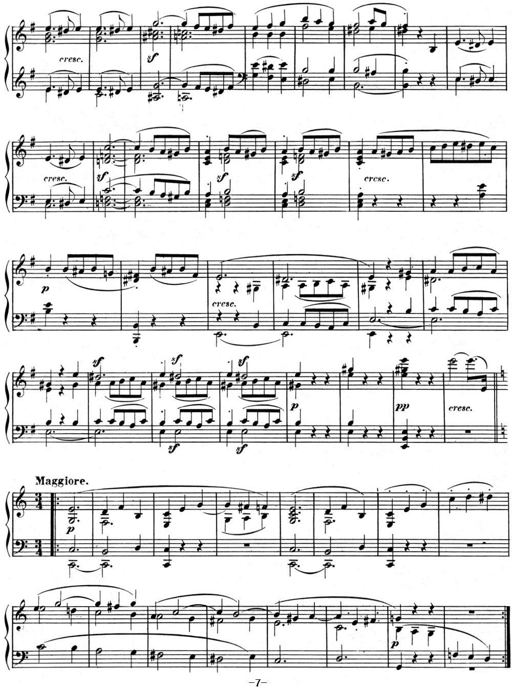 贝多芬钢琴奏鸣曲09 E大调 Op.14 No.1 E major钢琴曲谱（图7）