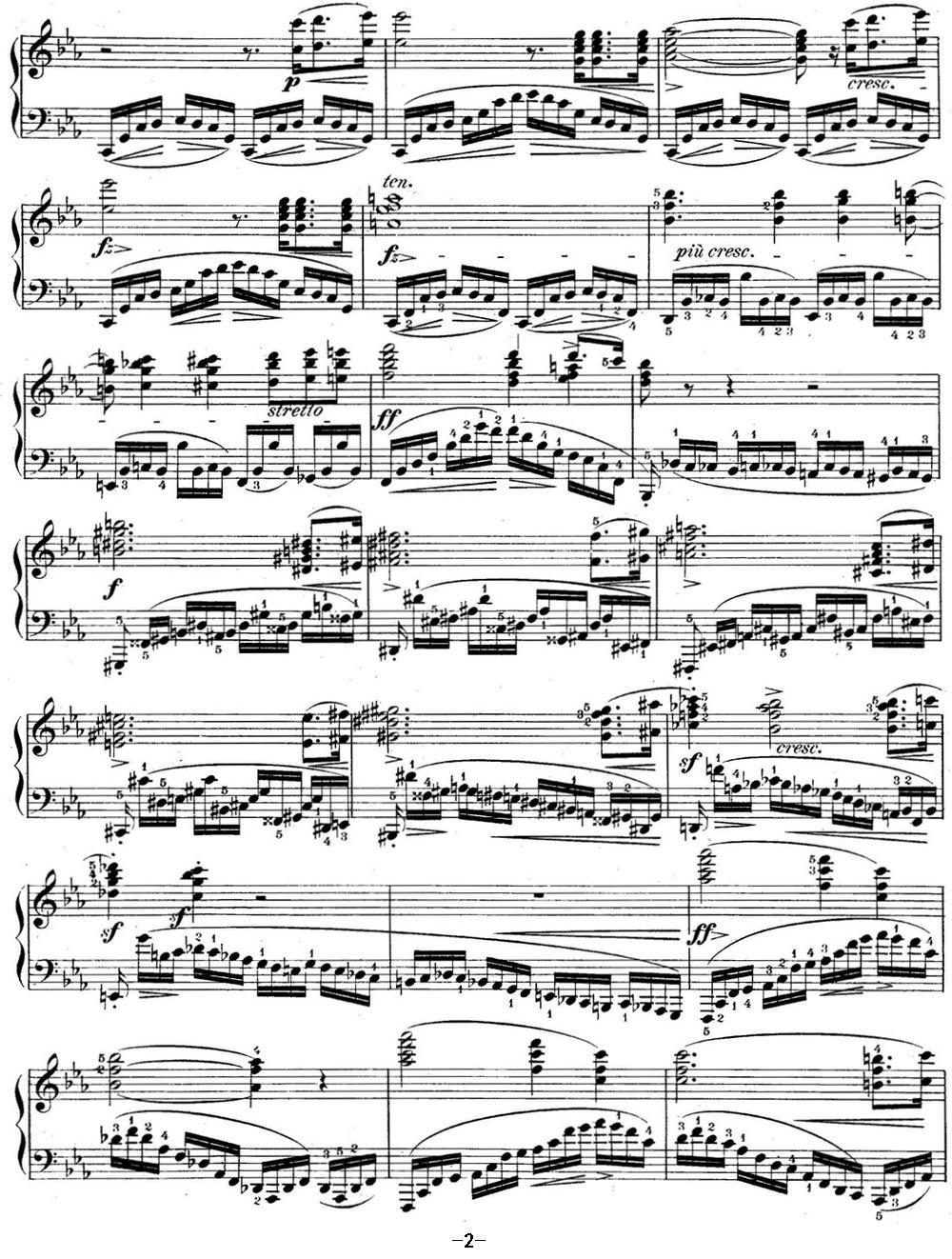 肖邦练习曲12 Op.10 No.12 革命 c小调 C minor Revolutionary钢琴曲谱（图2）
