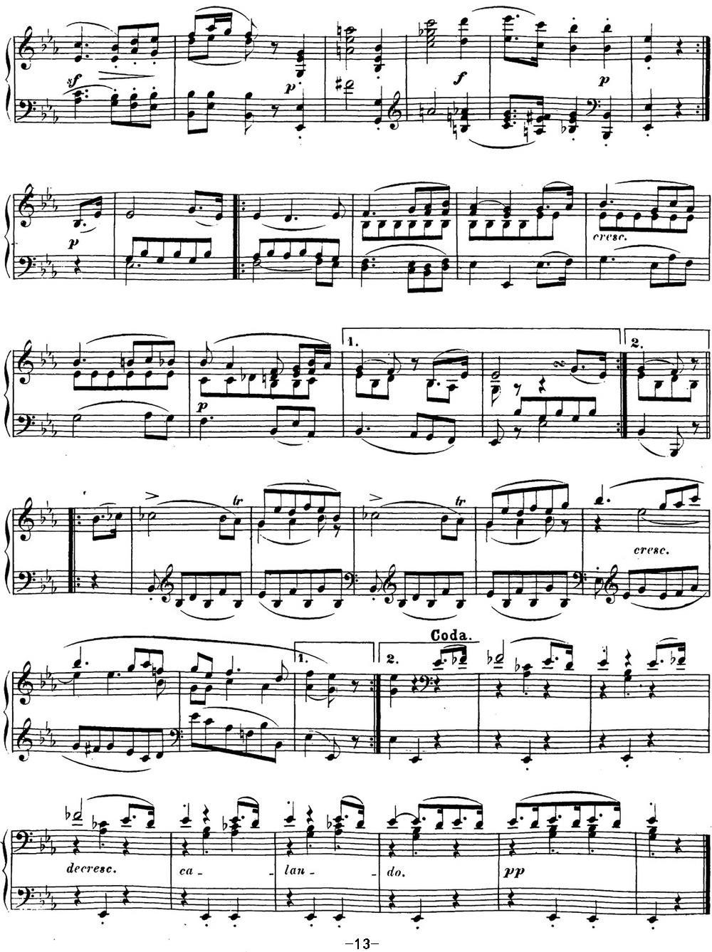 贝多芬钢琴奏鸣曲18 狩猎 降E大调 Op.31 No.3 E-flat major钢琴曲谱（图13）