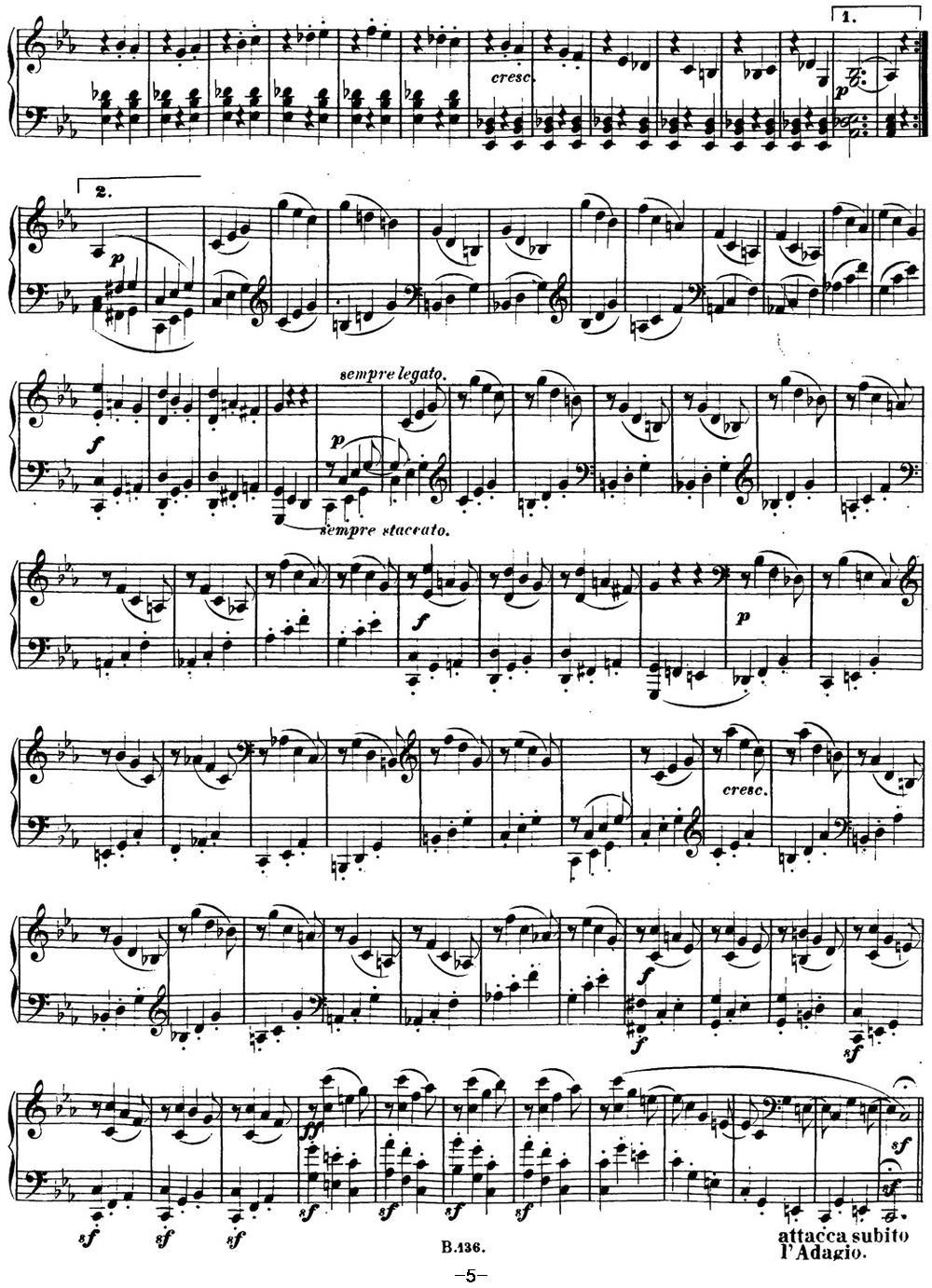 贝多芬钢琴奏鸣曲13 幻想奏鸣曲 降E大调 Op.27 No.1 E-flat major钢琴曲谱（图5）